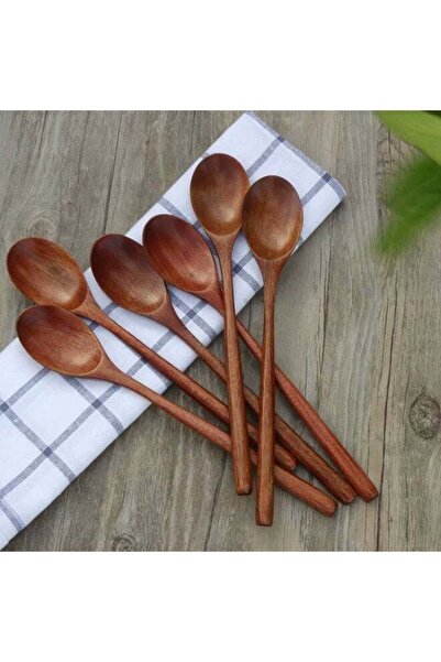 Generic Wooden Spoons, Set of 6 Natural 9 Inch Cooking Utensils for Kitchen and Coffee