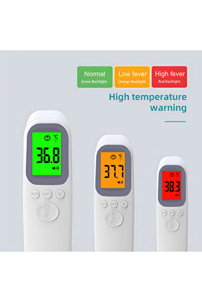 Choice مقياس حرارة رقمي أبيض طبي بالأشعة تحت الحمراء بدون تلامس للجبهة بشاشة LCD لتذكير الطفل والبالغ والجسم