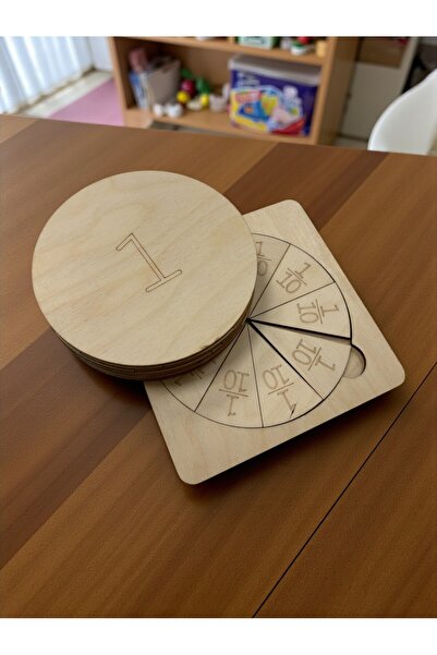 Mind of Toys دائرة الكسر الخشبية - تعلم الأعداد الكسرية لمفاهيم كاملة/نصفية/ر...