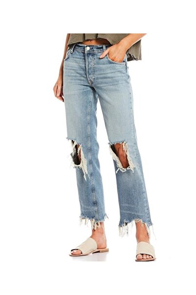 GAMZE ALPTEKİN Ripped Distressed Detailed Flared Leg Jeans
