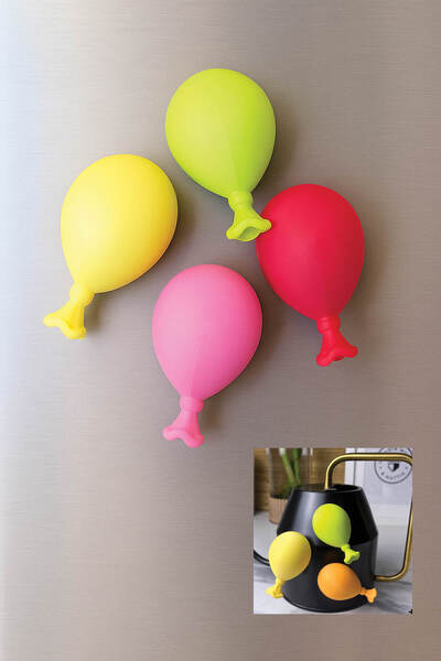 expres hediye Uçan Balon Buzdolabı Magneti, 4 Adet Büyük Boy Balon Magnet, Ba...
