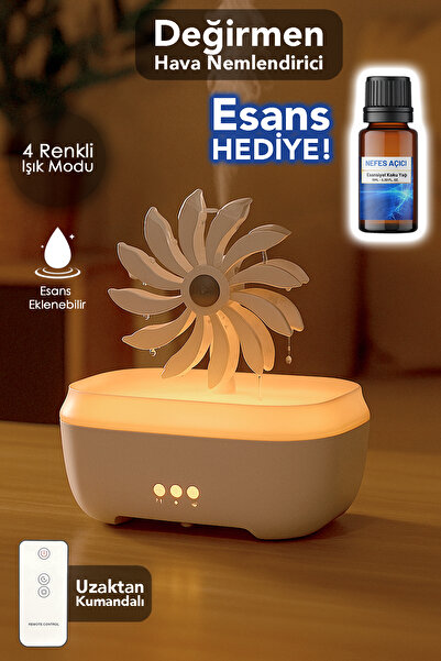 mimtec Değirmen Hava Nemlendirici - 300ml Kumandalı Işıklı Buhar Makinesi Aro...