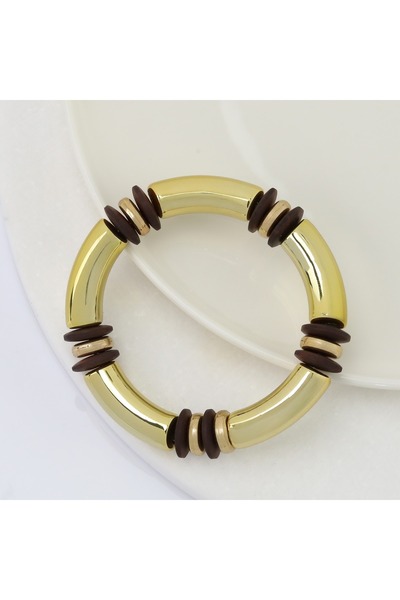 GÜNEBAKAN AKSESUAR Wooden Beaded Bracelet Yellow (Piece)