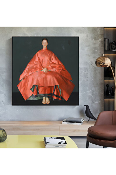 Z Concept Yağlıboya Dokulu Kimono'lu Kadın Tablo