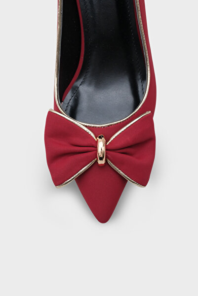 Capone Outfitters Marigold Metal Medium Heel Bow Satin Women's Stylish Shoes