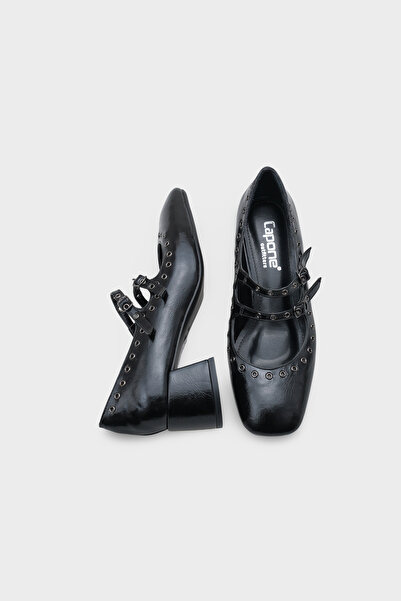 Capone Outfitters Sharona Mid Heel Strappy Studded Mary Jane Women's Shoes