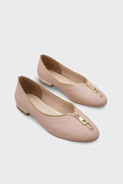 Capone Outfitters Balerini de damă Laurella cu toc scurt și fermoar