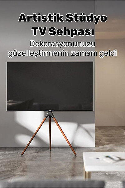 NPO حامل تلفزيون خشبي متوافق مع معيار VESA مقاس 45-65 بوصة طراز STD1246F 360 ° حامل تلفزيون محمول قابل للدوران