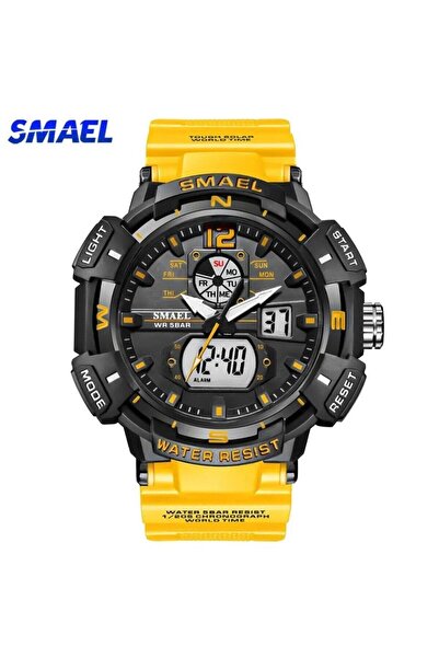 SMAEL 8045 Sarı Dijital Ve Analog Erkek Kol Saati