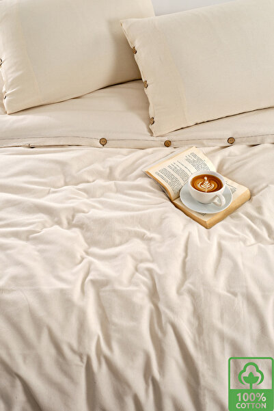 WEXSA 100% Cotton Natural Dye-Free Double Buttoned Duvet Cover Set