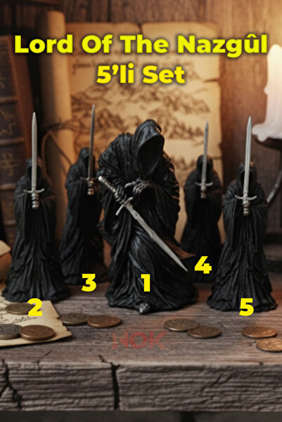 NOK KONSEPT Yüzüklerin Efendisi Witch King Nazgul Seti 5'li Nazgül Lord Of The Rings 9'lar