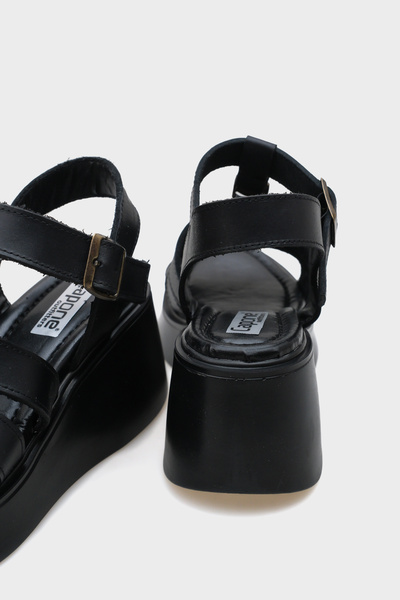 Capone Outfitters Sofia Wedge Heeled Genuine Leather Strapped Comfort Women's Sandals