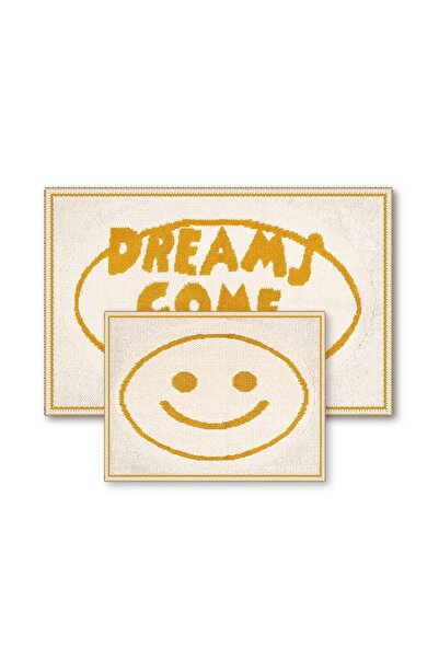 Bluenity Dreams Come True Doğal Pamuklu 2'li Banyo Paspas Seti 60x100+50x60 C...