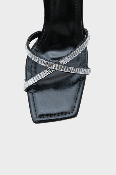 Capone Outfitters Dafna Blunt Toe Heeled Ankle Strap Stone Women's Sandals