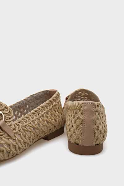 Capone Outfitters Tani Straw Knitted Metal Buckle Women's Loafer