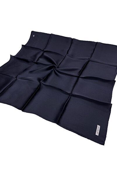 Armine Απλό μεταξωτό μαντήλι - 02 Navy Blue Sura