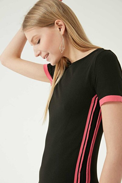 JOIN US Women's Pink Stripe Detailed Knitwear Dress JU8S444