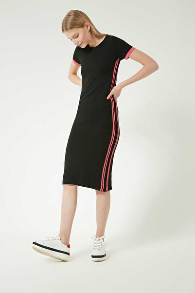 JOIN US Women's Pink Stripe Detailed Knitwear Dress JU8S444