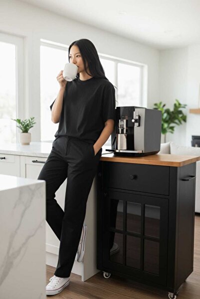 Dipole Furniture Movin Mat Lake Siyah Mutfak Servant Mobilyası