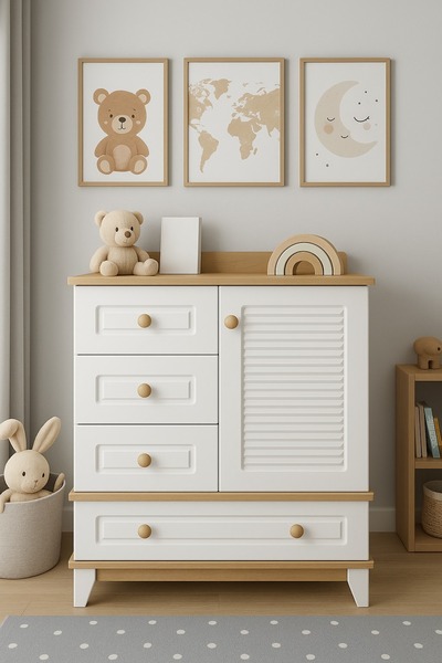 Koza %100 MDF Panjur Safir Şifonyer