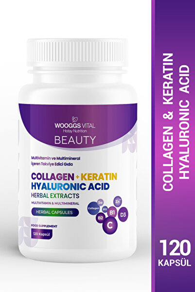 Hotay Nutrition Wooggs Vital Beauty Kolajen, Keratin ve Hyaluronik Asit İçere...