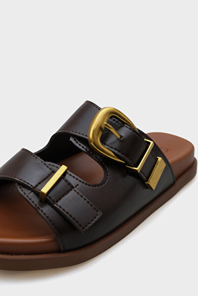 Capone Outfitters Γυναικείες άνετες παντόφλες Maryl Double Buckle