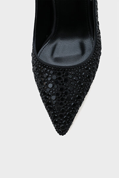 Capone Outfitters Hope Stone Satin High Heel Stiletto with Back Strap