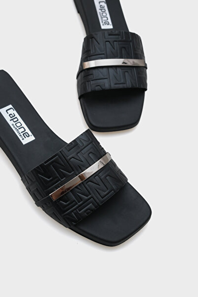 Capone Outfitters Mame Тупий носок металеві аксесуари на коротких підборах комфортні жіночі капці