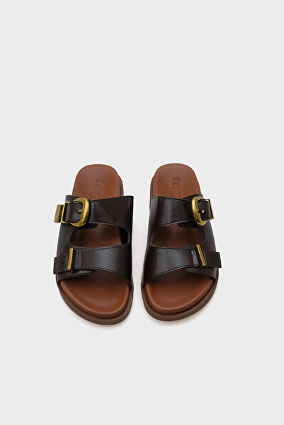 Capone Outfitters Γυναικείες άνετες παντόφλες Maryl Double Buckle