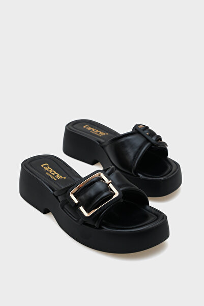 Capone Outfitters Mia Wedge Heeled Single Strap Buckle Women's Comfort Slippers