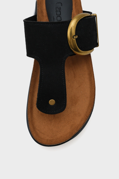 Capone Outfitters Margot Wedge Heeled Flip Flop Single Buckle Women's Comfort Slippers