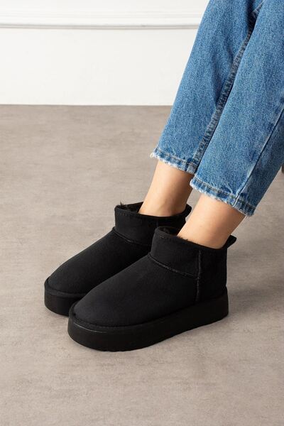 FUGA MODA Γυναικείες μπότες Ricardo Black με ψηλή σόλα από γούνινο σουέτ