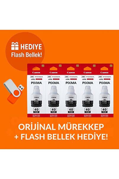 Canon GI-40 Pixma G5040 5'Li Siyah Mürekkep