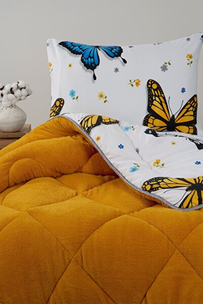 Sudemhome Одномісна двостороння розкішна ковдра Welsoft Elite М'яка полярна ковдра та наволочка Kelebek Füme