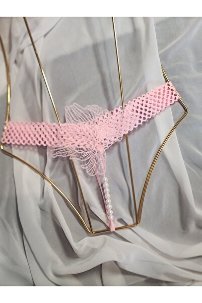 G&H UNDERWEAR String Thong Panties Salmon with Pearls