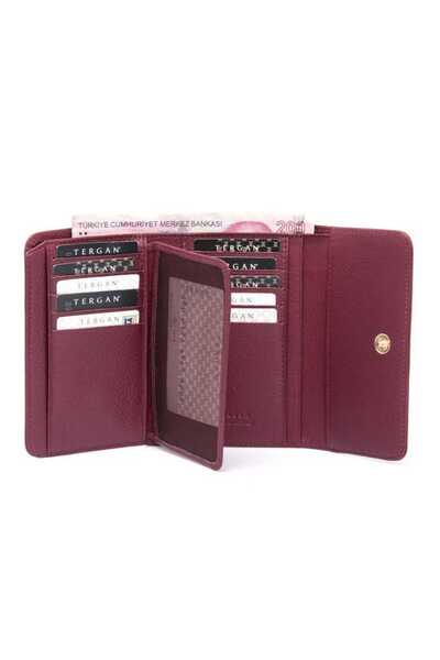 Tergan Claret Red Genuine Leather Women's Wallet - S1Cb00005730-K16