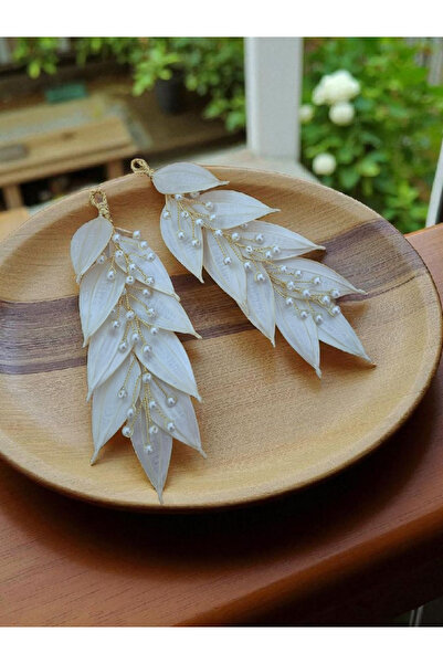 Mirnova Helen Model İncili Özel Tasarım Gold Detaylı Gelin Tacı - Nikah - Niş...