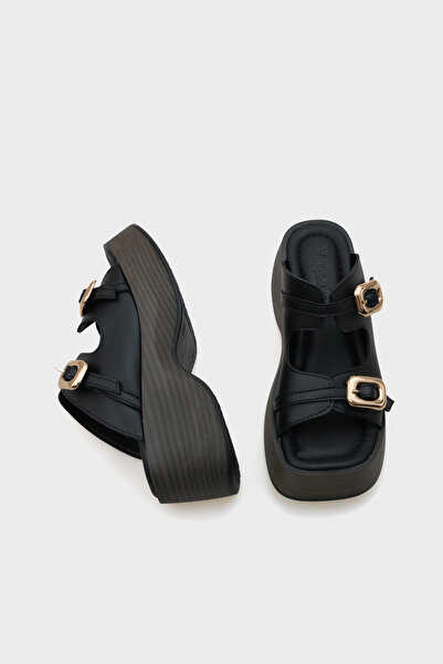 Capone Outfitters Masha Wedge Heeled dupla csatos női papucs