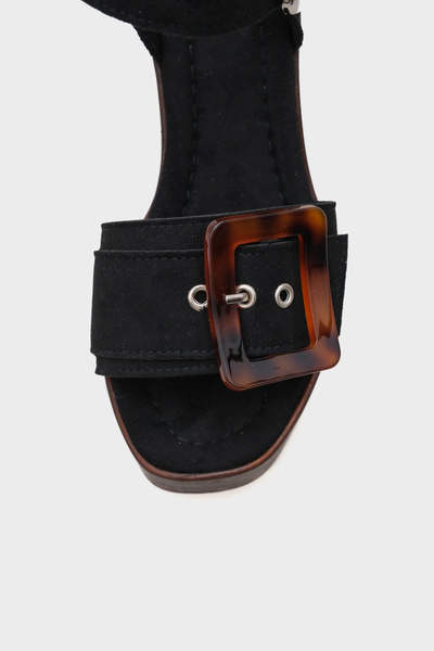 Capone Outfitters Marit Platform Leopard Buckle Women's Sandals