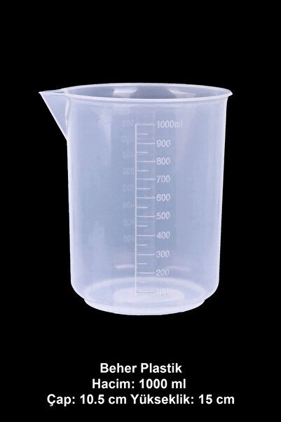 ATEL-SAN Beher Plastik 1000 ml / Ölçü Kabı Şeffaf