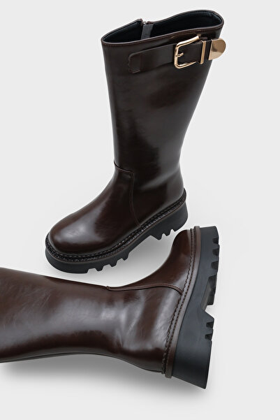 Capone Outfitters Γυναικείες μπότες με φερμουάρ στο πλάι με μεταλλική πόρπη με σόλα Norry Trak