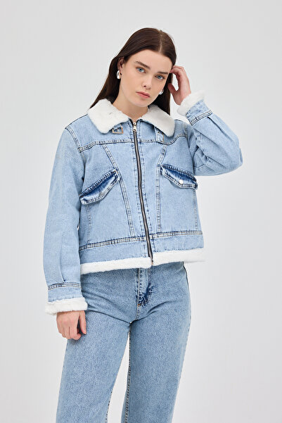 Rays سترة جينز بتفاصيل ياقة بسحاب 6010 من بوزكار