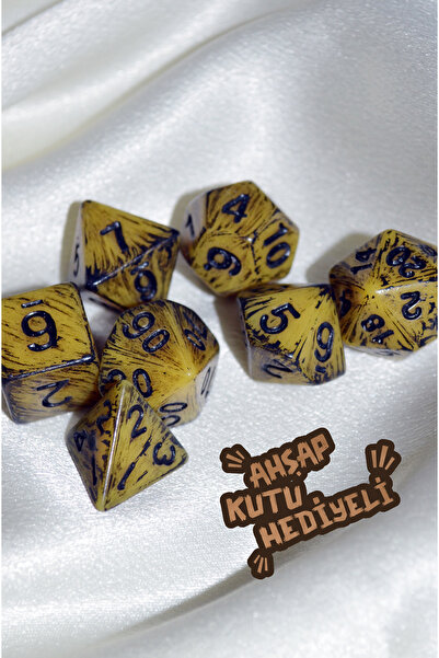 DiceLand Antik Kehanet 7'li DND Zar Seti + Ahşap Kutu Hediyeli!