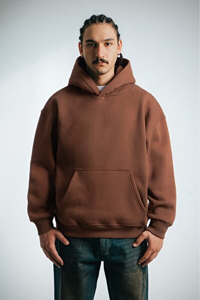 Plus Eighteen Men's Hoodie - Coffee Basic, Us3995Kh