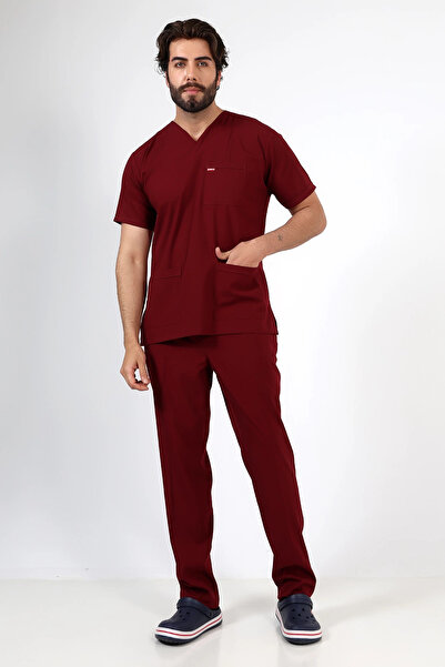 Bilenn Tekstil طقم رجالي بياقة مغلف - 19 أحمر كلاريت