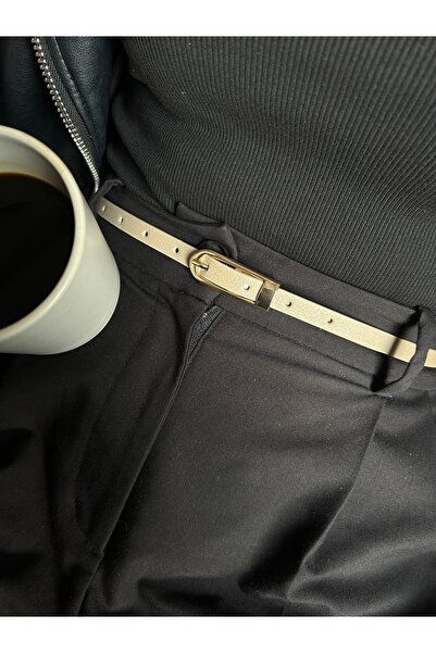 LİA KEMER Flare Round Patterned Women's Gold Buckle Belt Jacket Belt Dress Belt Trouser Belt