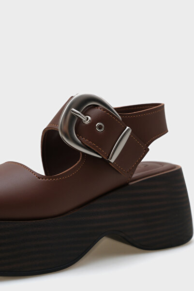 Capone Outfitters Dina Wedge Heeled Single Buckle Women's Sandals