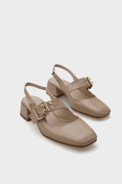 Capone Outfitters Sena Mid Heeled Mary Jane Buckle Women's Shoes