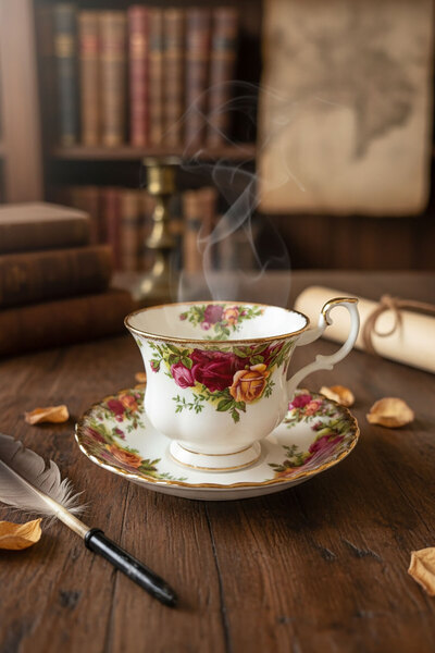 Royal Albert Old Country Roses Bone China Antique Porcelain Double Coffee Cup 2 Pieces 120 ml