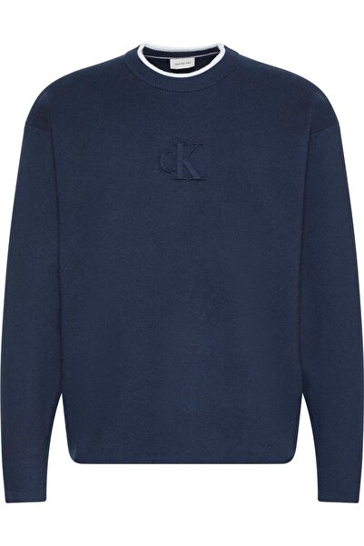 Calvin Klein Ls Embossed Logo Erkek Triko